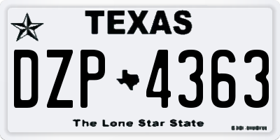 TX license plate DZP4363