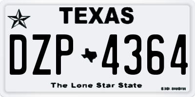 TX license plate DZP4364