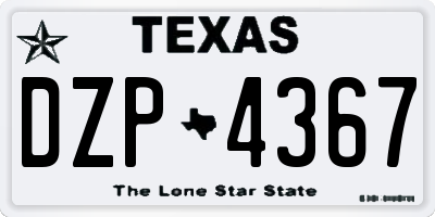 TX license plate DZP4367