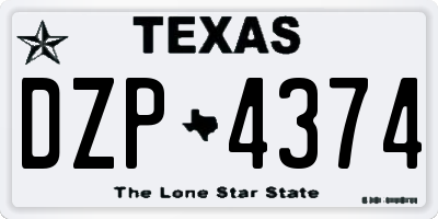 TX license plate DZP4374