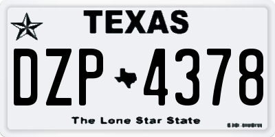TX license plate DZP4378