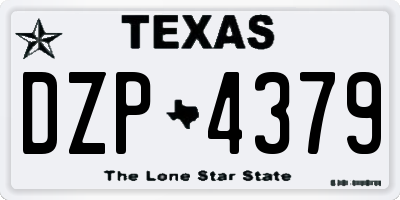 TX license plate DZP4379