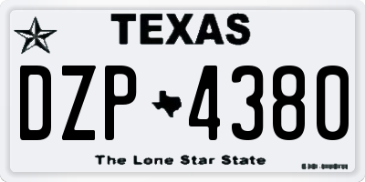 TX license plate DZP4380