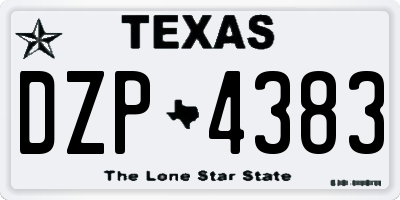 TX license plate DZP4383