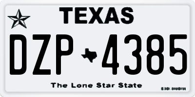 TX license plate DZP4385