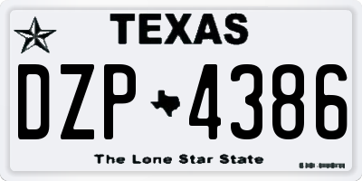 TX license plate DZP4386