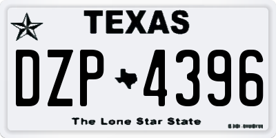 TX license plate DZP4396