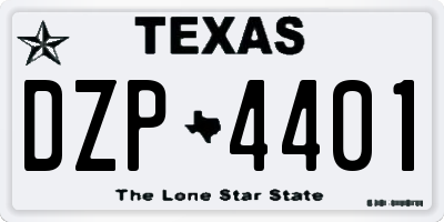 TX license plate DZP4401