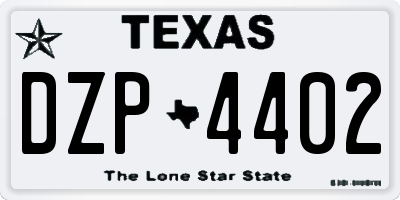 TX license plate DZP4402