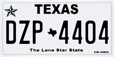 TX license plate DZP4404