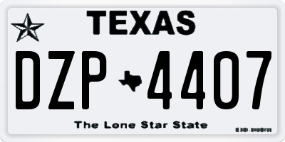TX license plate DZP4407