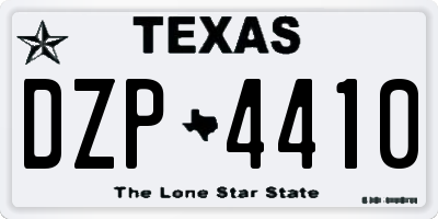 TX license plate DZP4410