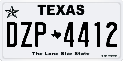 TX license plate DZP4412