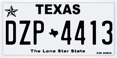 TX license plate DZP4413