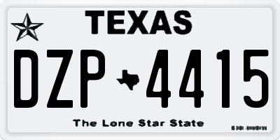 TX license plate DZP4415