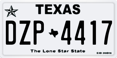 TX license plate DZP4417