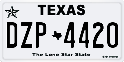 TX license plate DZP4420