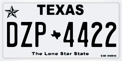 TX license plate DZP4422