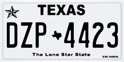 TX license plate DZP4423