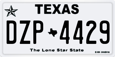 TX license plate DZP4429