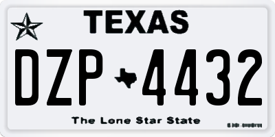 TX license plate DZP4432