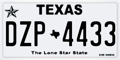 TX license plate DZP4433