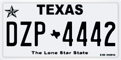 TX license plate DZP4442