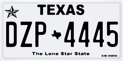 TX license plate DZP4445