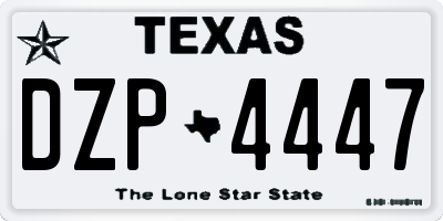 TX license plate DZP4447