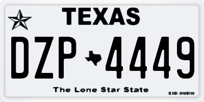 TX license plate DZP4449