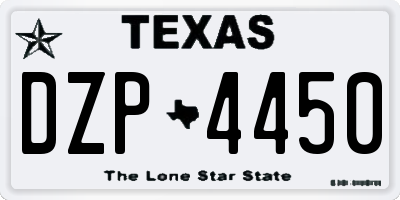 TX license plate DZP4450