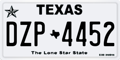 TX license plate DZP4452