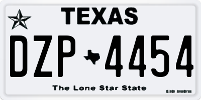 TX license plate DZP4454