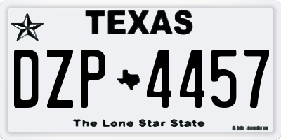 TX license plate DZP4457