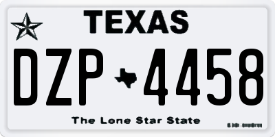 TX license plate DZP4458
