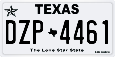 TX license plate DZP4461
