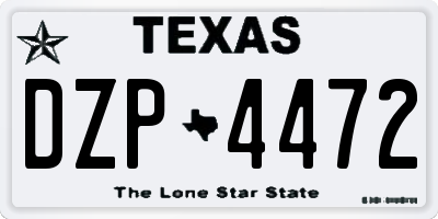 TX license plate DZP4472