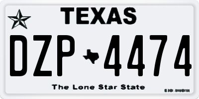TX license plate DZP4474