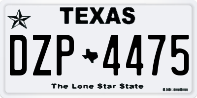 TX license plate DZP4475