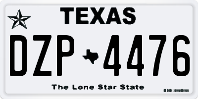 TX license plate DZP4476