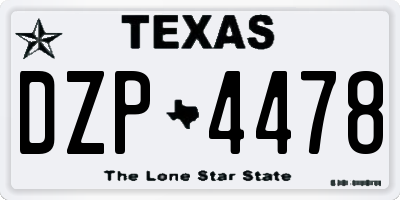TX license plate DZP4478