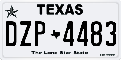 TX license plate DZP4483