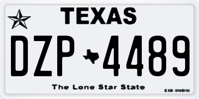 TX license plate DZP4489