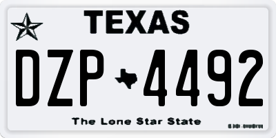 TX license plate DZP4492