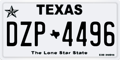 TX license plate DZP4496