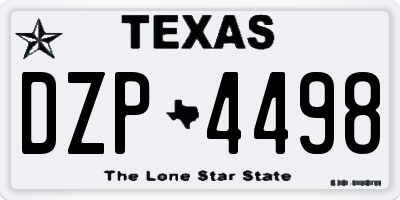 TX license plate DZP4498