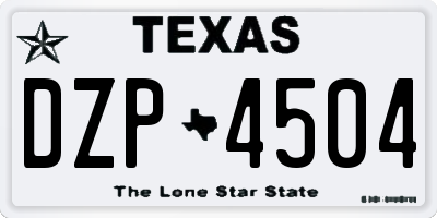 TX license plate DZP4504