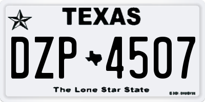 TX license plate DZP4507