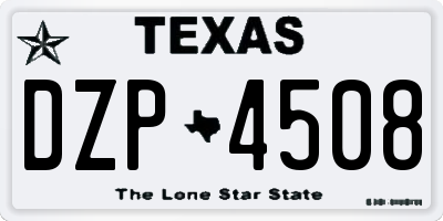 TX license plate DZP4508