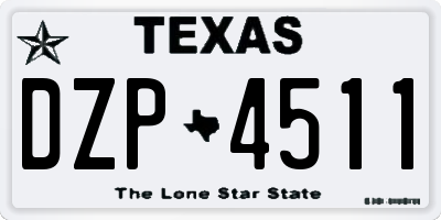 TX license plate DZP4511
